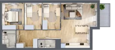 4 pokoje, mieszkanie 79,81 m², piętro 7, oferta nr E2-B110, Warszawski Świt Etap XI, Warszawa, Targówek, Bródno, ul. Warszawski Świt