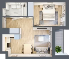 2 pokoje, mieszkanie 38,42 m², piętro 6, oferta nr E2-B103, Warszawski Świt Etap XI, Warszawa, Targówek, Bródno, ul. Warszawski Świt