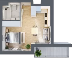 1 pokój, mieszkanie 29,64 m², piętro 7, oferta nr E2-B116, Warszawski Świt Etap XI, Warszawa, Targówek, Bródno, ul. Warszawski Świt