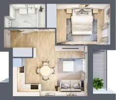 2 pokoje, mieszkanie 37,33 m², piętro 1, oferta nr E2-A011, Warszawski Świt Etap XI, Warszawa, Targówek, Bródno, ul. Warszawski Świt