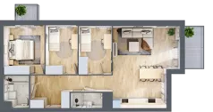 4 pokoje, mieszkanie 79,29 m², piętro 2, oferta nr E2-B068, Warszawski Świt Etap XI, Warszawa, Targówek, Bródno, ul. Warszawski Świt
