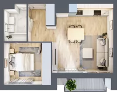 2 pokoje, mieszkanie 39,88 m², piętro 2, oferta nr E2-B074, Warszawski Świt Etap XI, Warszawa, Targówek, Bródno, ul. Warszawski Świt