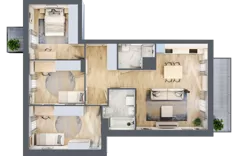 4 pokoje, mieszkanie 82,26 m², piętro 1, oferta nr E2-C126, Warszawski Świt Etap XI, Warszawa, Targówek, Bródno, ul. Warszawski Świt