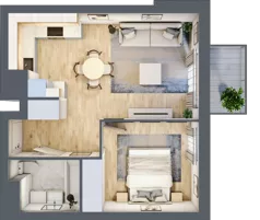 2 pokoje, mieszkanie 39,68 m², piętro 3, oferta nr E2-C132, Warszawski Świt Etap XI, Warszawa, Targówek, Bródno, ul. Warszawski Świt