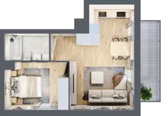 2 pokoje, mieszkanie 39,78 m², piętro 4, oferta nr E2-A040, Warszawski Świt Etap XI, Warszawa, Targówek, Bródno, ul. Warszawski Świt
