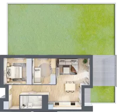 3 pokoje, mieszkanie 60,41 m², parter, oferta nr E2-B052, Warszawski Świt Etap XI, Warszawa, Targówek, Bródno, ul. Warszawski Świt