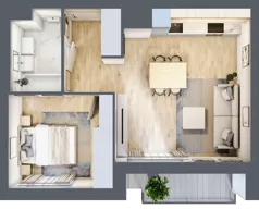 2 pokoje, mieszkanie 39,74 m², piętro 1, oferta nr E2-B066, Warszawski Świt Etap XI, Warszawa, Targówek, Bródno, ul. Warszawski Świt