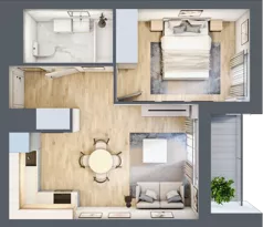 2 pokoje, mieszkanie 38,38 m², piętro 3, oferta nr E2-B077, Warszawski Świt Etap XI, Warszawa, Targówek, Bródno, ul. Warszawski Świt