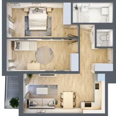 3 pokoje, mieszkanie 65,98 m², piętro 1, oferta nr A22, Zakątek Włochy, Warszawa, Włochy, ul. Robotnicza 11/13