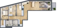 4 pokoje, mieszkanie 82,30 m², piętro 1, oferta nr C72, Zakątek Włochy, Warszawa, Włochy, ul. Robotnicza 11/13