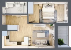 2 pokoje, mieszkanie 37,71 m², piętro 1, oferta nr A14, Zakątek Włochy, Warszawa, Włochy, ul. Robotnicza 11/13