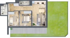 3 pokoje, mieszkanie 57,65 m², parter, oferta nr A07, Zakątek Włochy, Warszawa, Włochy, ul. Robotnicza 11/13
