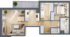 3 pokoje, mieszkanie 58,23 m², piętro 1, oferta nr A20, Zakątek Włochy, Warszawa, Włochy, ul. Robotnicza 11/13