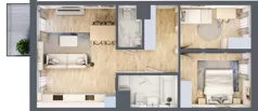 3 pokoje, mieszkanie 58,72 m², piętro 2, oferta nr B53, Zakątek Włochy, Warszawa, Włochy, ul. Robotnicza 11/13