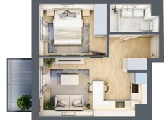 2 pokoje, mieszkanie 31,49 m², piętro 3, oferta nr B57, Zakątek Włochy, Warszawa, Włochy, ul. Robotnicza 11/13