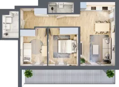 3 pokoje, mieszkanie 57,65 m², piętro 1, oferta nr A19, Zakątek Włochy, Warszawa, Włochy, ul. Robotnicza 11/13