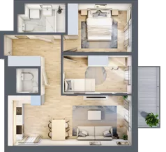 3 pokoje, mieszkanie 57,47 m², piętro 2, oferta nr C92, Zakątek Włochy, Warszawa, Włochy, ul. Robotnicza 11/13