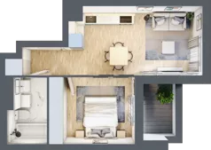 2 pokoje, mieszkanie 36,75 m², piętro 1, oferta nr L-B074, Warszawski Świt Etap XII, Warszawa, Targówek, Bródno, ul. Warszawski Świt