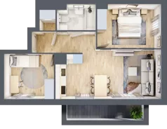 3 pokoje, mieszkanie 51,93 m², piętro 4, oferta nr L-B100, Warszawski Świt Etap XII, Warszawa, Targówek, Bródno, ul. Warszawski Świt