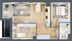 3 pokoje, mieszkanie 56,59 m², piętro 1, oferta nr L-B080, Warszawski Świt Etap XII, Warszawa, Targówek, Bródno, ul. Warszawski Świt