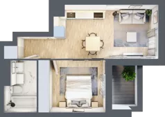 2 pokoje, mieszkanie 36,88 m², piętro 3, oferta nr L-B090, Warszawski Świt Etap XII, Warszawa, Targówek, Bródno, ul. Warszawski Świt