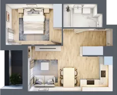 2 pokoje, mieszkanie 37,55 m², piętro 1, oferta nr L-B078, Warszawski Świt Etap XII, Warszawa, Targówek, Bródno, ul. Warszawski Świt