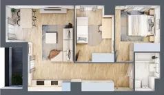 3 pokoje, mieszkanie 56,56 m², piętro 3, oferta nr L-B096, Warszawski Świt Etap XII, Warszawa, Targówek, Bródno, ul. Warszawski Świt