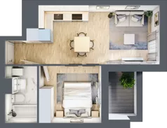 2 pokoje, mieszkanie 35,46 m², piętro 2, oferta nr L-B083, Warszawski Świt Etap XII, Warszawa, Targówek, Bródno, ul. Warszawski Świt