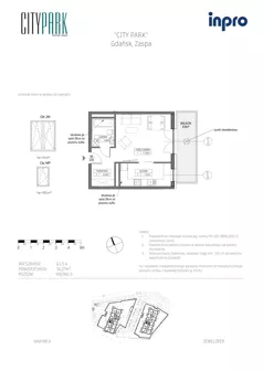 1 pokój, mieszkanie 34,27 m², piętro 5, oferta nr G.1.5.4, City Park, Gdańsk, Zaspa, Zaspa-Rozstaje, Al. Jana Pawła II 1, 1A