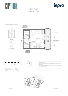 1 pokój, mieszkanie 34,40 m², piętro 8, oferta nr G.1.8.4, City Park, Gdańsk, Zaspa, Zaspa-Rozstaje, Al. Jana Pawła II 1, 1A