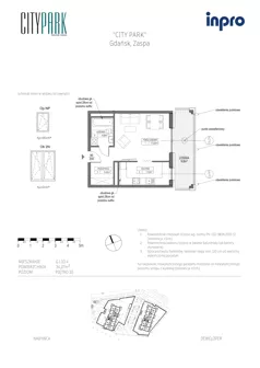 1 pokój, mieszkanie 34,21 m², piętro 10, oferta nr G.1.10.4, City Park, Gdańsk, Zaspa, Zaspa-Rozstaje, Al. Jana Pawła II 1, 1A