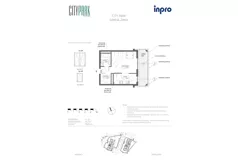 1 pokój, mieszkanie 34,36 m², piętro 11, oferta nr H.1.11.4, City Park, Gdańsk, Zaspa, Zaspa-Rozstaje, Al. Jana Pawła II 1, 1A