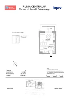 1 pokój, mieszkanie 26,71 m², piętro 1, oferta nr E.1.2.4, Rumia Centralna II , Rumia, ul. Sobieskiego