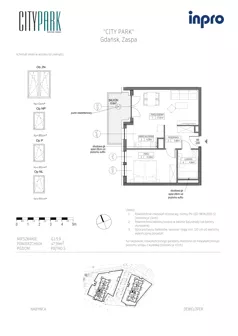 2 pokoje, mieszkanie 47,49 m², piętro 5, oferta nr G.1.5.9, City Park, Gdańsk, Zaspa, Zaspa-Rozstaje, Al. Jana Pawła II 1, 1A