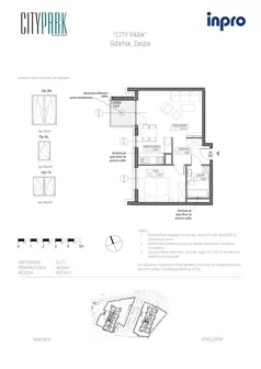 2 pokoje, mieszkanie 46,53 m², piętro 7, oferta nr G.1.7.1, City Park, Gdańsk, Zaspa, Zaspa-Rozstaje, Al. Jana Pawła II 1, 1A