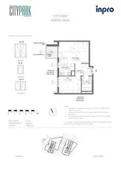 2 pokoje, mieszkanie 46,63 m², piętro 8, oferta nr G.1.8.1, City Park, Gdańsk, Zaspa, Zaspa-Rozstaje, Al. Jana Pawła II 1, 1A