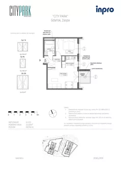 2 pokoje, mieszkanie 44,58 m², piętro 8, oferta nr G.1.8.5, City Park, Gdańsk, Zaspa, Zaspa-Rozstaje, Al. Jana Pawła II 1, 1A
