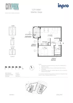2 pokoje, mieszkanie 47,63 m², piętro 9, oferta nr G.1.9.9, City Park, Gdańsk, Zaspa, Zaspa-Rozstaje, Al. Jana Pawła II 1, 1A