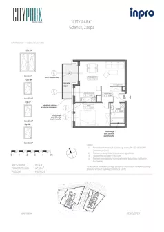 2 pokoje, mieszkanie 47,61 m², piętro 4, oferta nr H.1.4.9, City Park, Gdańsk, Zaspa, Zaspa-Rozstaje, Al. Jana Pawła II 1, 1A