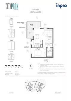 2 pokoje, mieszkanie 50,06 m², piętro 5, oferta nr H.1.5.2, City Park, Gdańsk, Zaspa, Zaspa-Rozstaje, Al. Jana Pawła II 1, 1A