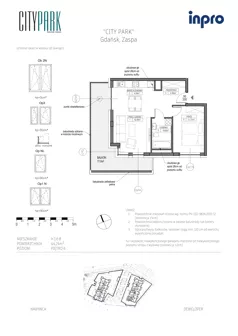 2 pokoje, mieszkanie 44,22 m², piętro 6, oferta nr H.1.6.8, City Park, Gdańsk, Zaspa, Zaspa-Rozstaje, Al. Jana Pawła II 1, 1A
