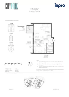 2 pokoje, mieszkanie 46,56 m², piętro 9, oferta nr H.1.9.1, City Park, Gdańsk, Zaspa, Zaspa-Rozstaje, Al. Jana Pawła II 1, 1A