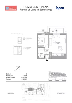 2 pokoje, mieszkanie 50,02 m², piętro 1, oferta nr F.2.2.6, Rumia Centralna II , Rumia, ul. Sobieskiego
