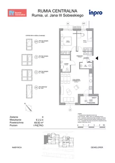 3 pokoje, mieszkanie 69,92 m², piętro 1, oferta nr E.2.2.4, Rumia Centralna II, Rumia, ul. Sobieskiego