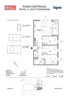 4 pokoje, mieszkanie 82,25 m², piętro 7, oferta nr F.1.8.4, Rumia Centralna II, Rumia, ul. Sobieskiego