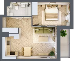 2 pokoje, mieszkanie 42,83 m², piętro 2, oferta nr A.3.3.2, FORMA, Elbląg, Zatorze, ul. Malborska