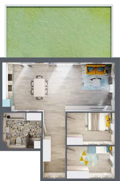 3 pokoje, mieszkanie 72,73 m², parter, oferta nr 1/1-4, ul. Stawowa, Kraków, Prądnik Biały, Bronowice Wielkie, ul. Stawowa 242