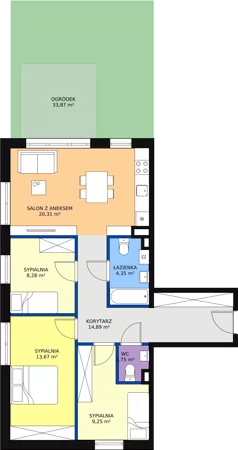 4 pokoje, mieszkanie 72,50 m², parter, oferta nr 1/1-2, ul. Stawowa, Kraków, Prądnik Biały, Bronowice Wielkie, ul. Stawowa 242