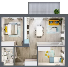 3 pokoje, mieszkanie 58,72 m², piętro 2, oferta nr 1/2-13, ul. Stawowa, Kraków, Prądnik Biały, Bronowice Wielkie, ul. Stawowa 242