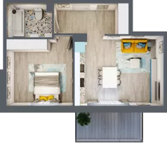 2 pokoje, mieszkanie 48,11 m², piętro 2, oferta nr 1/2-10, ul. Stawowa, Kraków, Prądnik Biały, Bronowice Wielkie, ul. Stawowa 242